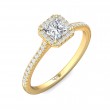 FlyerFit® 14K Yellow Gold Micropave Halo Engagement Ring