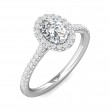 FlyerFit® Platinum Micropave Halo Engagement Ring