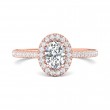 FlyerFit® 18K Pink Gold Micropave Halo Engagement Ring