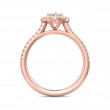 FlyerFit® 18K Pink Gold Micropave Halo Engagement Ring