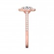 FlyerFit® 18K Pink Gold Micropave Halo Engagement Ring