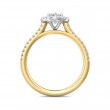 FlyerFit® 18K Yellow Gold Shank And White Gold Top Micropave Halo Engagement Ring