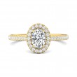 FlyerFit® 18K Yellow Gold Micropave Halo Engagement Ring