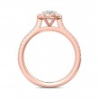 FlyerFit® 18K Pink Gold Micropave Halo Engagement Ring