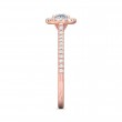 FlyerFit® 18K Pink Gold Micropave Halo Engagement Ring