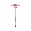 FlyerFit® 14K Pink Gold Micropave Halo Engagement Ring