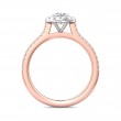 FlyerFit® 14K Pink Gold Shank And White Gold Top Micropave Halo Engagement Ring
