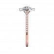 FlyerFit® 18K Pink Gold Shank And White Gold Top Micropave Halo Engagement Ring
