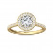 FlyerFit® 18K Yellow Gold Micropave Halo Engagement Ring