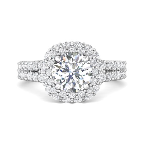 FlyerFit&reg; 14K White Gold Split Shank Engagement Ring