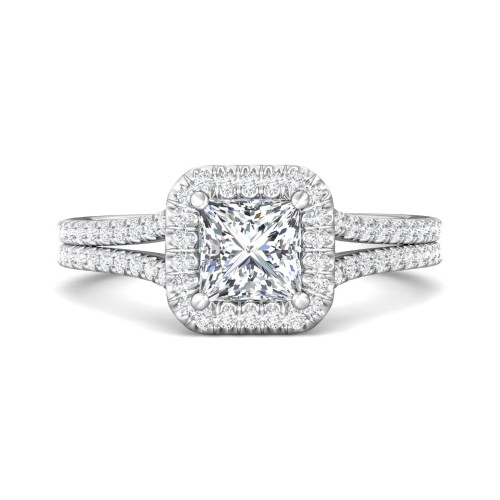 FlyerFit&reg; Platinum Split Shank Engagement Ring