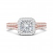FlyerFit® 14K Pink Gold Shank And White Gold Top Split Shank Engagement Ring