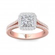 FlyerFit® 14K Pink Gold Shank And White Gold Top Split Shank Engagement Ring