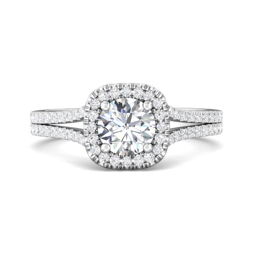 FlyerFit&reg; 14K White Gold Split Shank Engagement Ring