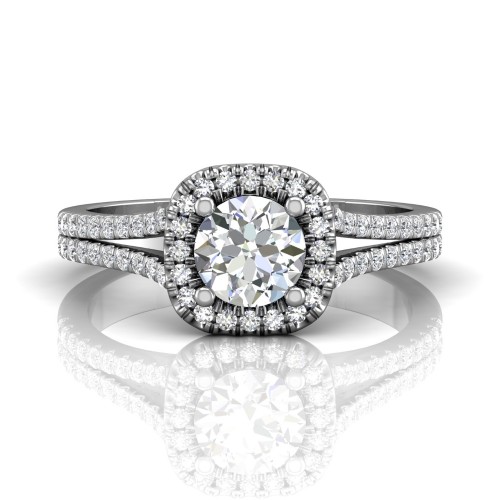 FlyerFit&reg; 14K White Gold Split Shank Engagement Ring