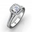 FlyerFit® 14K White Gold Split Shank Engagement Ring