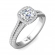 FlyerFit® 14K White Gold Split Shank Engagement Ring