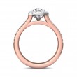 FlyerFit® 18K Pink Gold Shank And White Gold Top Split Shank Engagement Ring