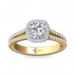 FlyerFit® 14K Yellow and 14K White Gold Split Shank Engagement Ring