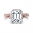 FlyerFit® 18K Pink Gold Shank And White Gold Top Split Shank Engagement Ring