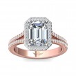 FlyerFit® 18K Pink Gold Shank And White Gold Top Split Shank Engagement Ring