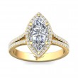 FlyerFit® 18K Yellow Gold Split Shank Engagement Ring