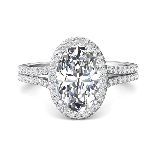 FlyerFit&reg; Platinum Split Shank Engagement Ring