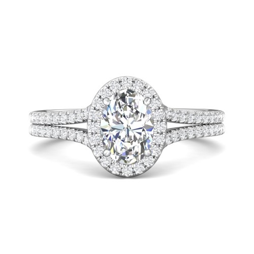 FlyerFit&reg; Platinum Split Shank Engagement Ring