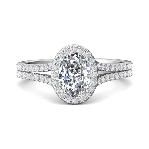 FlyerFit&reg; Platinum Split Shank Engagement Ring