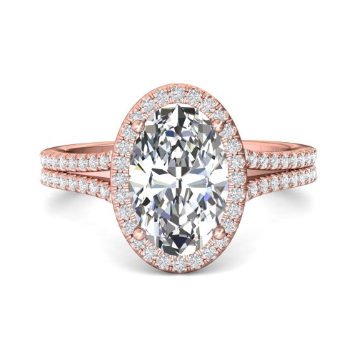 FlyerFit&reg; 18K Pink Gold Split Shank Engagement Ring