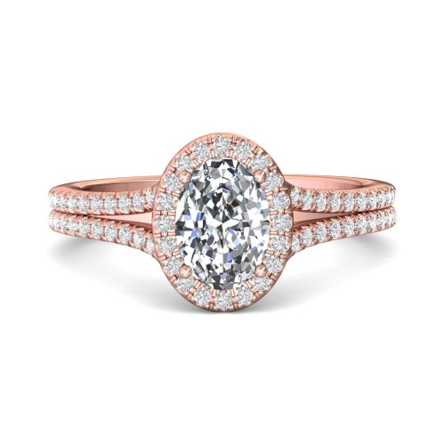 FlyerFit&reg; 18K Pink Gold Split Shank Engagement Ring
