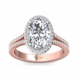FlyerFit® 14K Pink Gold Shank And White Gold Top Split Shank Engagement Ring