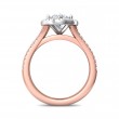 FlyerFit® 14K Pink Gold Shank And White Gold Top Split Shank Engagement Ring