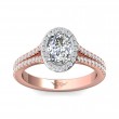 FlyerFit® 14K Pink Gold Shank And White Gold Top Split Shank Engagement Ring