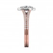 FlyerFit® 14K Pink Gold Shank And White Gold Top Split Shank Engagement Ring