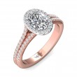 FlyerFit® 14K Pink Gold Shank And White Gold Top Split Shank Engagement Ring