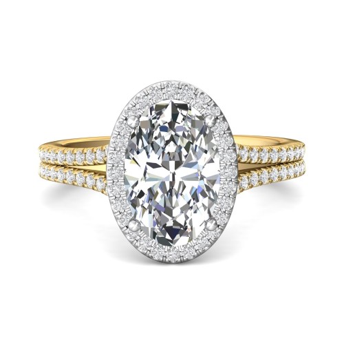 FlyerFit&reg; 18K Yellow Gold Shank And White Gold Top Split Shank Engagement Ring