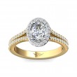 FlyerFit® 18K Yellow Gold Shank And White Gold Top Split Shank Engagement Ring