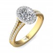 FlyerFit® 18K Yellow Gold Shank And White Gold Top Split Shank Engagement Ring