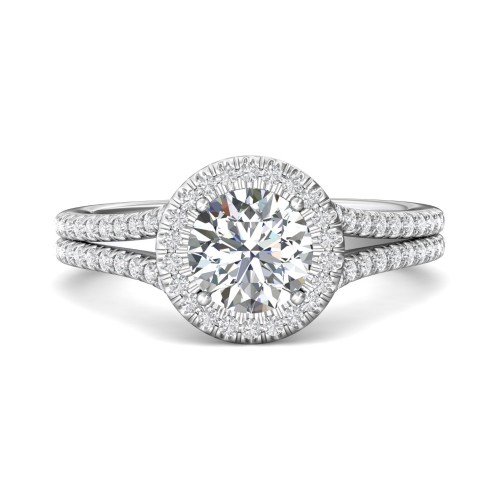 FlyerFit&reg; Platinum Split Shank Engagement Ring