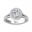 FlyerFit® 18K White Gold Split Shank Engagement Ring