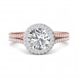 FlyerFit® 18K Pink Gold Shank And White Gold Top Split Shank Engagement Ring