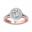 FlyerFit® 18K Pink Gold Shank And White Gold Top Split Shank Engagement Ring