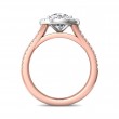 FlyerFit® 18K Pink Gold Shank And White Gold Top Split Shank Engagement Ring