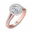 FlyerFit® 18K Pink Gold Shank And White Gold Top Split Shank Engagement Ring