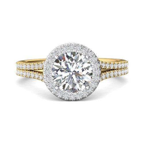 FlyerFit&reg; 14K Yellow and 14K White Gold Split Shank Engagement Ring