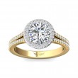FlyerFit® 18K Yellow Gold Shank And White Gold Top Split Shank Engagement Ring