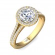 FlyerFit® 18K Yellow Gold Split Shank Engagement Ring