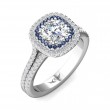 FlyerFit® 18K White Gold Split Shank Engagement Ring