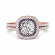 FlyerFit® 18K Pink Gold Split Shank Engagement Ring